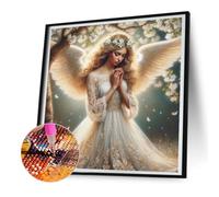 LYEAA 5D DIY Full Round Drill Praying Angel Kit Home Decor 30x30cm (A4749)