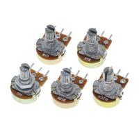 LYEAA 5Set WH148 Linear Taper Rotary Audio Potentiometer 15mm 3 Pin 1K 2K 5K 10K 20K 50K Ohm 100K 250K 500K 1M Ohm with AG2 White for AG2 White (20K Ohm)