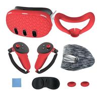 LYEAA 7pcs Accessories Set Headset Cover Controller Grips Cover Anti-Scratch Protective Cover Face Cover Lens Cover Anti-Fall for Meta Quest 3