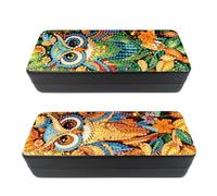 LYEAA Artistic DIY Diamond Painting Glasses Case Elegant Leather Sunglasses Storage Box for Travel and Gift