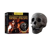 LYEAA Ceramic Fire Pit Skull Home Accessorie Halloween Fireplace Skeleton Festive Supplies for Outdoor Garden Barbecue