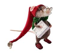 LYEAA Christmas Needle Felted Mouse DIY Handmade Cute Needle Felted Mouse Needle Felting Mice Wool Felt Mouse Christmas Ornaments (C)