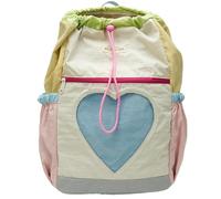 LYEAA Color-Block Daypack for Women Girls Nylon Drawstring Laptop Backpack Adjustable Strap for Travel School