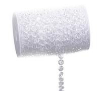 LYEAA Fashionable Crystal Glass Door String 33FT - Clear Bead Curtain for Bedroom & Events
