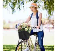 LYEAA Front Plastic tan Bike Basket, Front Handlebar C Basket Stora, PE er ycle Adjustable Handwoven Adult Bike Handlebar Cer Bag Pannier Cycling Asori