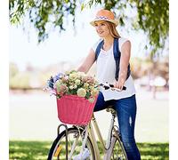 LYEAA Front Plastic tan Bike Basket, Front Handlebar C Basket Stora, PE er ycle Adjustable Handwoven Adult Bike Handlebar Cer Bag Pannier Cycling Asori