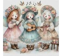 LYEAA Full Embroidery Eco-Cotton Thread 11CT Printed Angel Girl Cross Stitch 50x50cm (2)