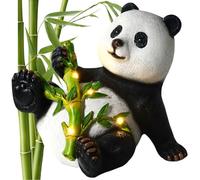 LYEAA Garden Panda Statue Panda Sculptures Solar Light Resin Panda Outdoor Statues Unique Housewarming Gifts Waterproof Solar Powered Home Decor for Porch Patio Lawn Yard, 1ke2ky1rb3pk0ju5jl2