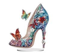 LYEAA Gemstone High Heels Diamond Painting Ornaments Table Acrylic 5D DIY Art Jeweled Heels Desktop Decor