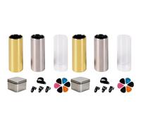 LYEAA Guitar Slide Bundle: Dual Material Slides & Picks Set for Guitar Enthusiasts - Stainless Steel, Glass & Celluloid Picks