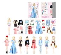 LYEAA Magnetic Dress Up Set Clothes Puzzle Outfit Preschool Learning Created Imagine Set Reusable Cultivate Aesthetics for Kids Children (Irene)