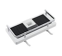 LYEAA Multi-Functional Shower Rod Shelf No Hole Punch Stora Rk Hollow sign Adjustable th Hooks Bathroom Stora Shelf（e Sqre Hole）