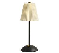 LYEAA Pleated Shade Atmosphere Light with Metal Base Nordic Sleeping Light Rechargeable 3 Colors Dimmable for Living Room Bedroom (B)