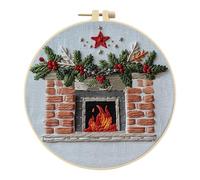LYEAA Winter Cotton Stamped Embroidery Cross Stitch painting Kit 25x25cm DIY Needlepoint for Beginners