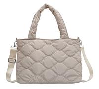 LYEAA Women Female Down Bags Solid Color Nylon Cotton-padded Top-handle Bag Casual Zipper Winter Fashion Quilted Winter Women Tote