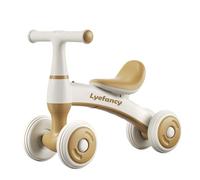 Lyefancy Baby Balance Bike for 1-2 Years Old, Ride-On Toys Toddler First Bike for Girls Boys, Toddler Balance Bike 4 Wheels Infant Bike, Baby walker Bicycle Birthday Gifts for Kids (Khaki)