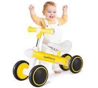 Lyefancy Balance Bike for 1-2 Years Old, Baby Ride-On Toys First Bike for Girls Boys, Toddler Balance Bike 4 Wheels Infant Bike, Baby Walker Bicycle Birthday Gifts for Toddlers(Yellow)
