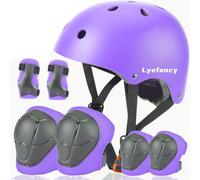 Lyefancy Kids Bike Helmet and Pads Set for 3-13 Years old Boys Girls, Toddler Helmet Protective Gear Set, Adjustable Safety Kids Helmet Elbow Knee Pads Set for Scooter Cycling Skateboard Skating