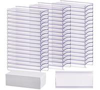 Lyellfe 100 Pieces Wire Shelf Label Holders, Plastic Label Holder with Label Inserts, Clear Metro Shelf Tags for Wire Shelving, Retailer, Shops, Supermaket, 3''L x 1-1/4"W