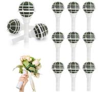 Lyellfe 12 Pack Flower Bouquet Holder, Wedding Bridal Bouquet Handle Holder for Fresh Artificial Flowers, Floral Arrangements, Gardening Supplies