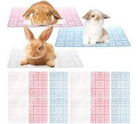 Lyellfe 12 Pack Plastic Rabbit Cage Mat, Durable Rabbit Floor Mat with Snap Joint, Foot Resting Pads for Pet Cats Dogs Bunny, Assorted Colors