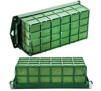 Lyellfe 2 Pieces Floral Foam Cage, Rectangular Flower Foam Holder, Flower Arrangement Mud for DIY Fresh or Artificial Flowers, Table and Wedding Centerpieces, 9.5''L x 3''W