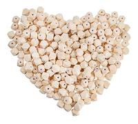 Lyellfe 300 Pieces Geometric Wood Beads, 16mm Hexagon Wood Bead, Unfinished Natural Polygon Spacer Bead for DIY Crafts, Gifts, Necklace, Jewelry