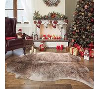 LYENDOS Cowhide Rug 4.7 x 5.2 Feet, Cow Hide Durable No-Slip Backing, Faux Cowhide Thickened Elastic, for Bedroom Living Room Home Office Western Decor