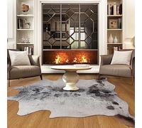LYENDOS Cowhide Rug 6.2 x 7 Feet, Cow Hide Durable No-Slip Backing, Faux Cowhide Rug Thickened Elastic, for Bedroom Living Room Home Office Western Decor
