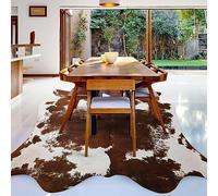LYENDOS Cowhide Rug 6.2 x 7 Feet, Cow Hide Durable No-Slip Backing, Faux Cowhide Rug Thickened Elastic, for Bedroom Living Room Home Office Western Decor