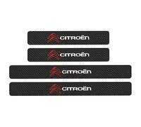 LYENMD 4 Pcs Car Door Sill Protector Strips for Citroen C-Elysee II 2012-2016, Car Carbon Fiber Threshold Protection Sticker Kick Plates Welcome Pedal Decor Accessories