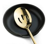 LYEOBOH Large Ceramic Spoon Rest, Matte Black, Kitchen Counter, Stove Top, Spatula Holder, Ladle Rest, Set of 1