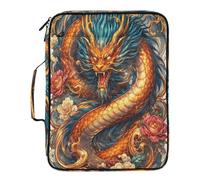 Lyeorm Angry Dragon Accordion File Organizer with 3 Ring Binder 7 Pocket Expanding File Folders with Labels Zipper Binder Bag for Letter A4 Files, Holds 500 Sheets