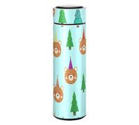 Lyeorm Bear Heads Insulated Water Bottle 17oz Reusable Double Walled Vacuum Stainless Steel Water Bottles, Leak Proof & BPA-Free