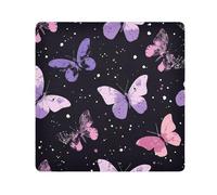 Lyeorm Beautiful Butterflies Self-Adhesive Magic Cloth Makeup Bag Portable Cosmetic Bag Protective Wrap for Laptop Camera Lens, 13.8 X 13.8 Inch