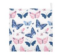 Lyeorm Beautiful Butterfly Baby Washcloths, Soft and Absorbent Wash Cloths, Baby Bath Towel, Face Towel for Newborns, Infants, 5 Pack, 12x12 inches