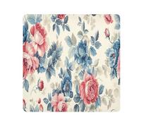 Lyeorm Beautiful Vintage Floral Self-Adhesive Magic Cloth Makeup Bag Portable Cosmetic Bag Protective Wrap for Laptop Camera Lens, 13.8 X 13.8 Inch