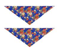 Lyeorm Blooming Flowers Dog Bandanas 2PCS Washable Kerchief Scarf Reversible Triangle Bibs for Small Medium Large Dogs & Pet
