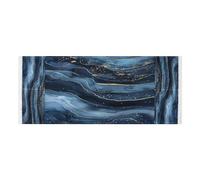 Lyeorm Blue and Black Marble Washer and Dryer Covers for the Top, Fridge Dust Cover, Waterproof Washing Machine Cover with Storage Pocket for Kitchen Laundry Home