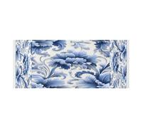 Lyeorm Blue and White Pattern Washer and Dryer Covers for the Top, Fridge Dust Cover, Waterproof Washing Machine Cover with Storage Pocket for Kitchen Laundry Home