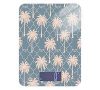Lyeorm Blue Palm Trellis Pattern Food Scale Digital Kitchen Scale Weight Grams and Ounces for Cooking Baking with 4 Units & LCD Display