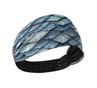 Lyeorm Blue Scale Pattern Headbands for Women Non Slip Fashion Sports Hair Bands Soft Elastic Wide Hair Wrap for Workout Yoga Running