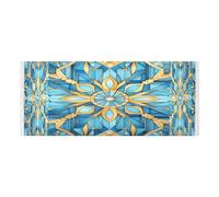 Lyeorm Blue Tiles Washer and Dryer Covers for the Top, Fridge Dust Cover, Waterproof Washing Machine Cover with Storage Pocket for Kitchen Laundry Home