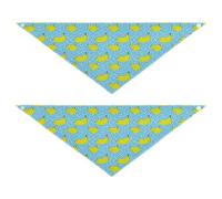 Lyeorm Bright Yellow Bananas Dog Bandanas 2PCS Washable Kerchief Scarf Reversible Triangle Bibs for Small Medium Large Dogs & Pet
