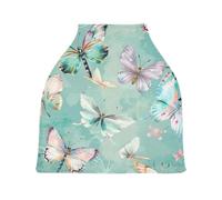 Lyeorm Butterflies and Dragonflies Car Seat Covers for Babies Breathable Nursing Breastfeeding Cover Multi-Use Infant Carseat Canopy and Stroller Cover for Boys Girls