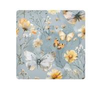 Lyeorm Butterflies and Flowers Self-Adhesive Magic Cloth Makeup Bag Portable Cosmetic Bag Protective Wrap for Laptop Camera Lens, 21.7 X 21.7 Inch