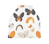 Lyeorm Butterflies and Rainbows Car Seat Covers for Babies Breathable Nursing Breastfeeding Cover Multi-Use Infant Carseat Canopy and Stroller Cover for Boys Girls