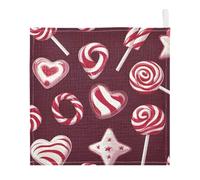Lyeorm Candy Canes Baby Washcloths, Soft and Absorbent Wash Cloths, Baby Bath Towel, Face Towel for Newborns, Infants, 3 Pack, 12x12 inches