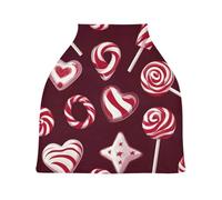 Lyeorm Candy Canes Car Seat Covers for Babies Breathable Nursing Breastfeeding Cover Multi-Use Infant Carseat Canopy and Stroller Cover for Boys Girls
