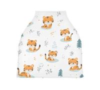 Lyeorm Cartoon Animals Car Seat Covers for Babies Breathable Nursing Breastfeeding Cover Multi-Use Infant Carseat Canopy and Stroller Cover for Boys Girls